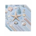 thumbnail image 1 of nqOlkjepod Coastal Starfish Cloth Napkins Set of 6 Reusable Dinner Napkins, Blue Summer Beach Nautical Ocean Cocktail Napkin Washable Table Napkins for Wedding/Holiday Party/Baby Shower 20"x20", 1 of 8