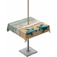 thumbnail image 1 of nqOlkjepod Coastal Turtle Outdoor Tablecloth with Umbrella Hole & Zipper, Summer Beach Nautical Ocean Waves Square Table Cover 60x60 Inch, Dining Waterproof Table Cloth Protector for Patio/Party, 1 of 7