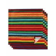 thumbnail image 1 of nqOlkjepod Colored Stripes Cloth Napkins Set of 4 Reusable Dinner Napkins, Abstract Striped Red Green Blue Striped Cocktail Napkin Washable Table Napkins for Wedding/Party/Baby Shower 20"x20", 1 of 8