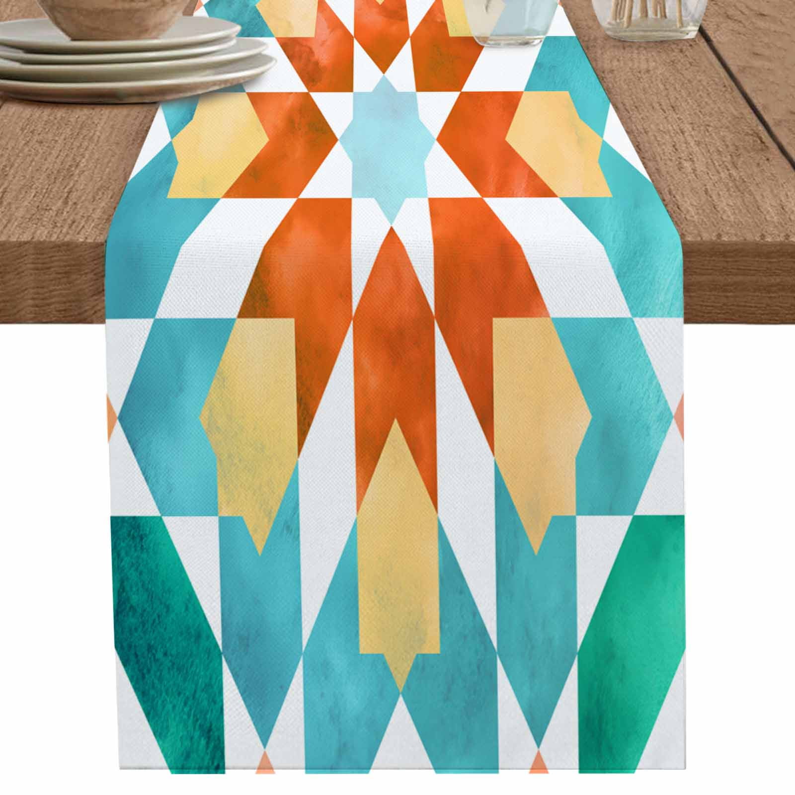 Stunning Unique Geometric Patterned Dining Table Decor image