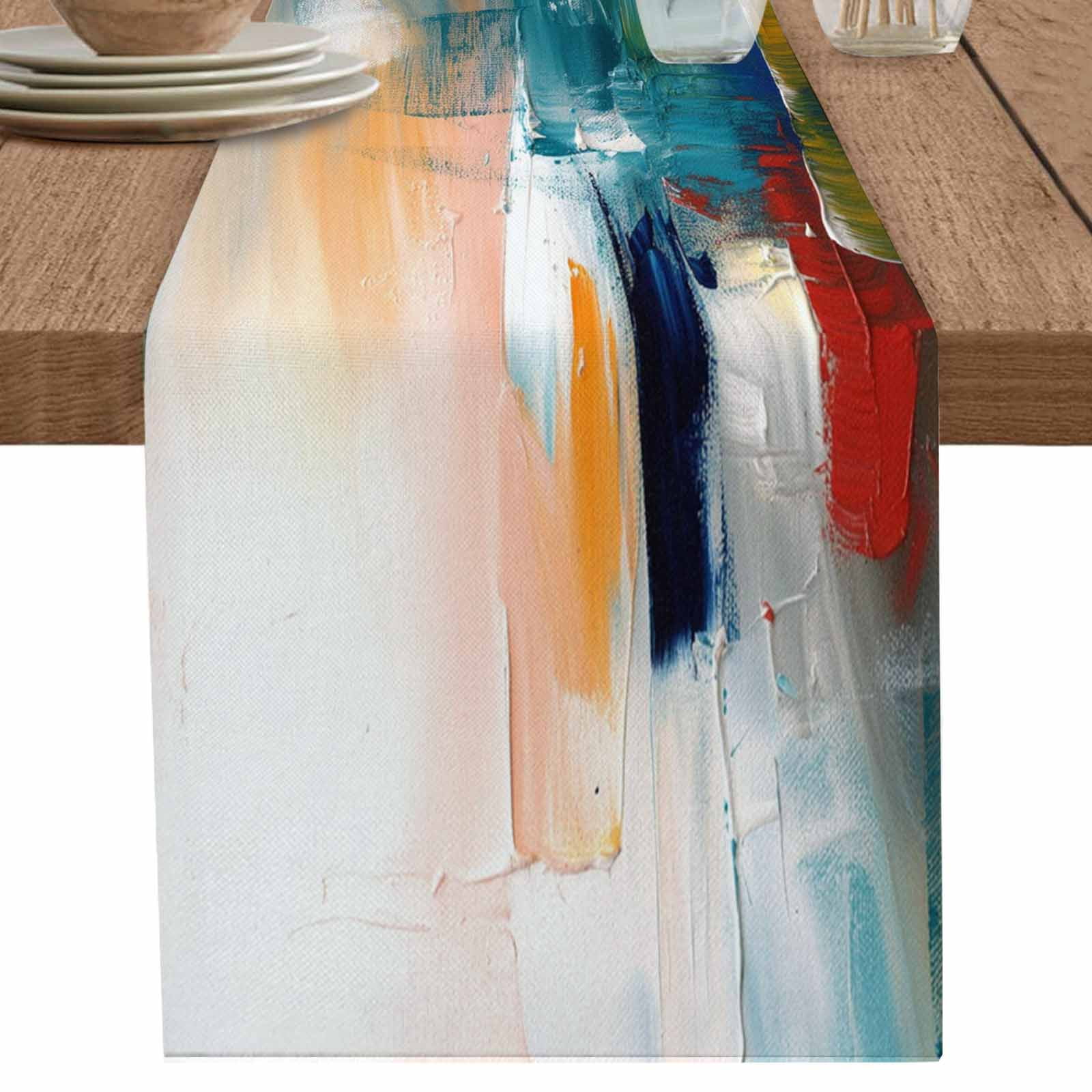 nqOlkjepod Colorful Ombre Table Runner 70 Inches Long Farmhouse Dress ...