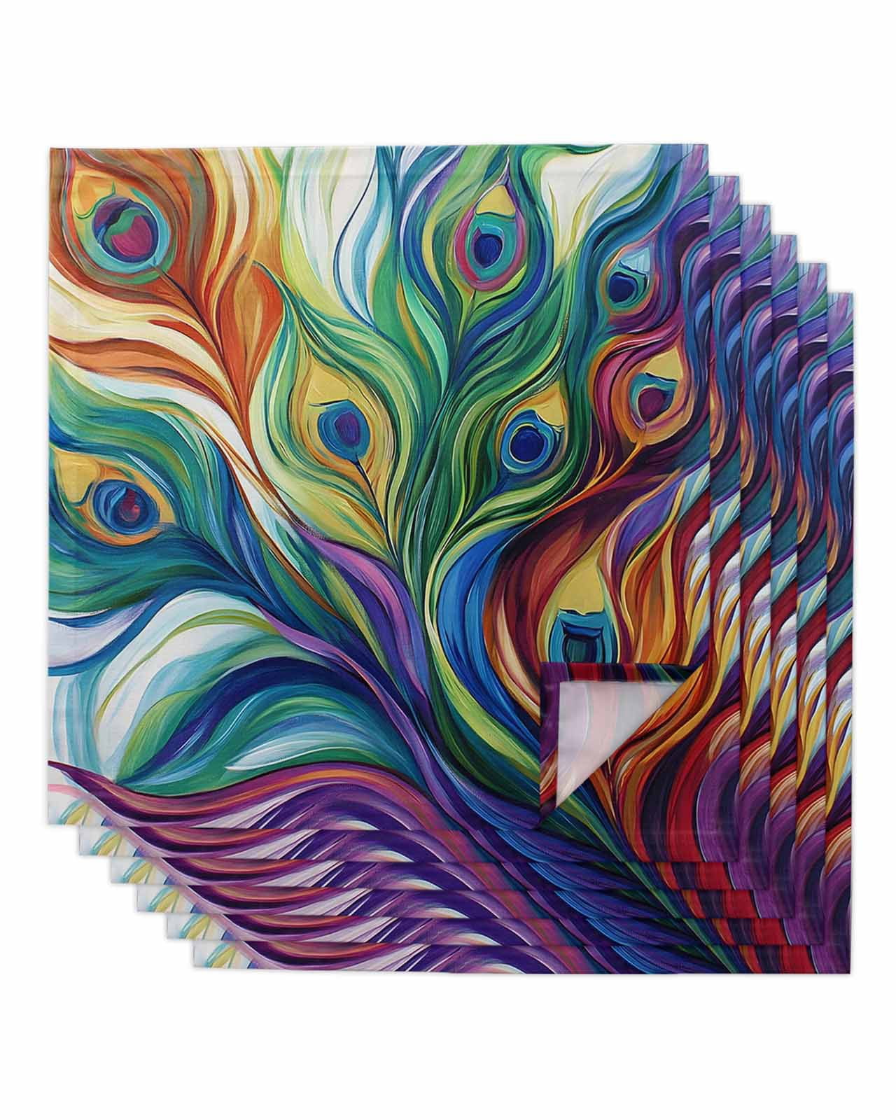 nqOlkjepod Colorful Peacock Feathers Cl…