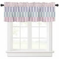 thumbnail image 1 of nqOlkjepod Colorful Stripe Farmhouse Short Window Curtain Valances, Modern Pink Purple Blue Vertical Striped Rod Pocket Kitchen Valances for Living Room Bedroom Bathroom Cafe, 1 Panel - 42" x 18", 1 of 8