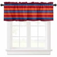 thumbnail image 1 of nqOlkjepod Colorful Striped Farmhouse Short Window Curtain Valances, Farmhouse Modern Rainbow Lines Art Rod Pocket Kitchen Valances for Living Room Bedroom Bathroom Cafe, 1 Panel - 42" x 18", 1 of 8