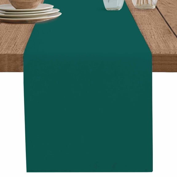 nqOlkjepod Dark Green Table Runner 108 Inches Long Farmhouse Dress Scarves, Modern Pure Dark Green Dining Tablerunner for Coffee Table/Kitchen Island/Party Décor, 13" x 108"