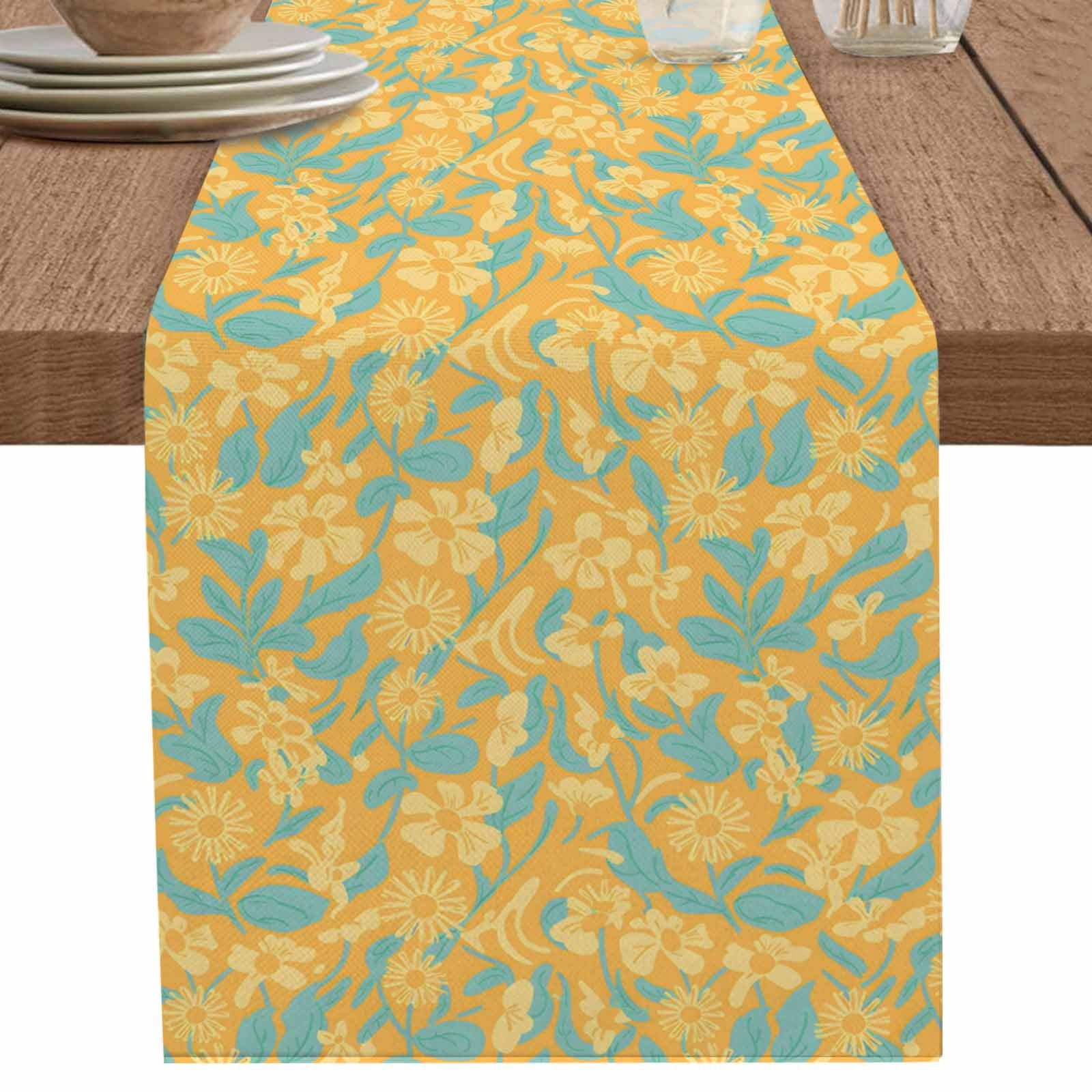 nqOlkjepod Fall Floral Table Runner 72 Inches Long Farmhouse Dress ...