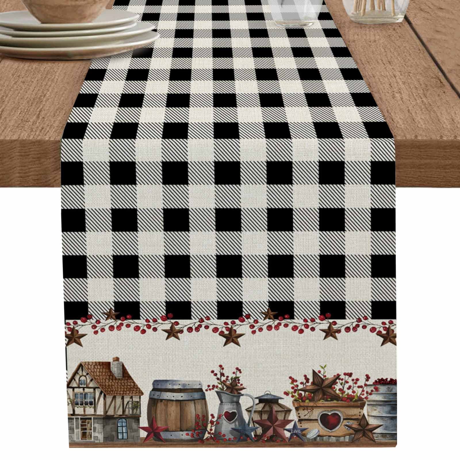 nqOlkjepod Farmhouse Table Runner 70 Inches Long Farmhouse Dress ...