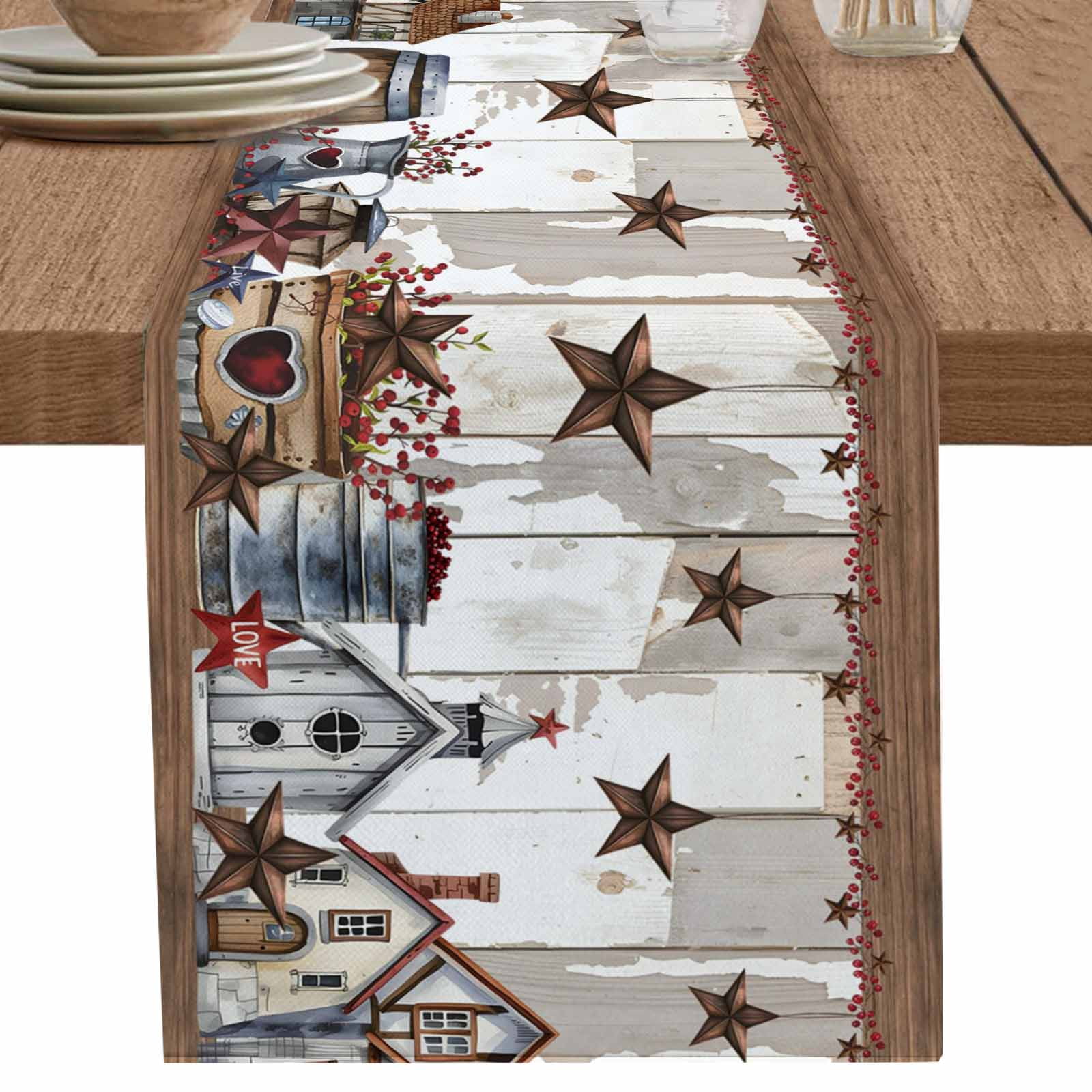 nqOlkjepod Farmhouse Table Runner 70 Inches Long Farmhouse Dress ...
