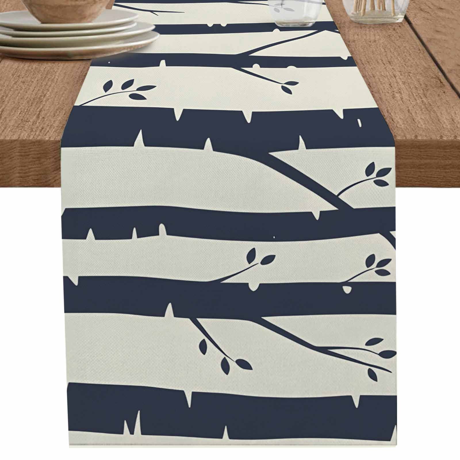 nqOlkjepod Farmhouse Trees Table Runner 70 Inches Long Farmhouse Dress ...