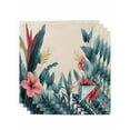thumbnail image 1 of nqOlkjepod Flowers Leaves Cloth Napkins Set of 4 Reusable Dinner Napkins, Retro Botanical Summer Tropical Plants Cocktail Napkin Washable Table Napkins for Wedding/Holiday Party/Baby Shower 20"x20", 1 of 8