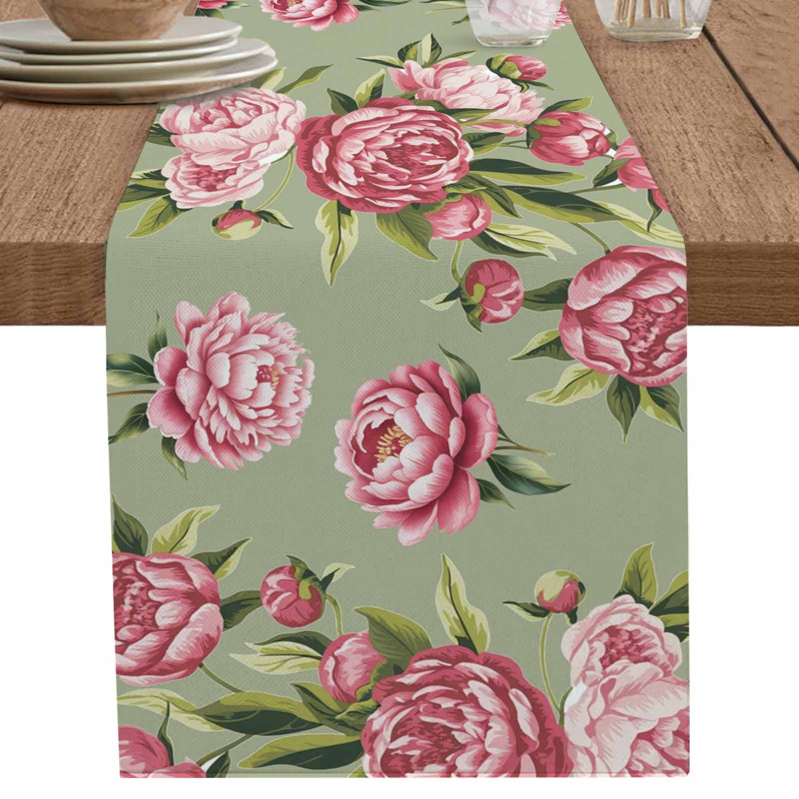 nqOlkjepod Flowers Vintage Table Runner 70 Inches Long Farmhouse Dress ...