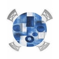 thumbnail image 1 of nqOlkjepod Geometric Blue Round Tablecloth, Fitted Table Cover with Elastic for 36"-44" Round Tables, Middle Century Vintage Art Aesthetic Table Cloth Outdoor Dinning Party Waterproof Tablecloths, 1 of 6