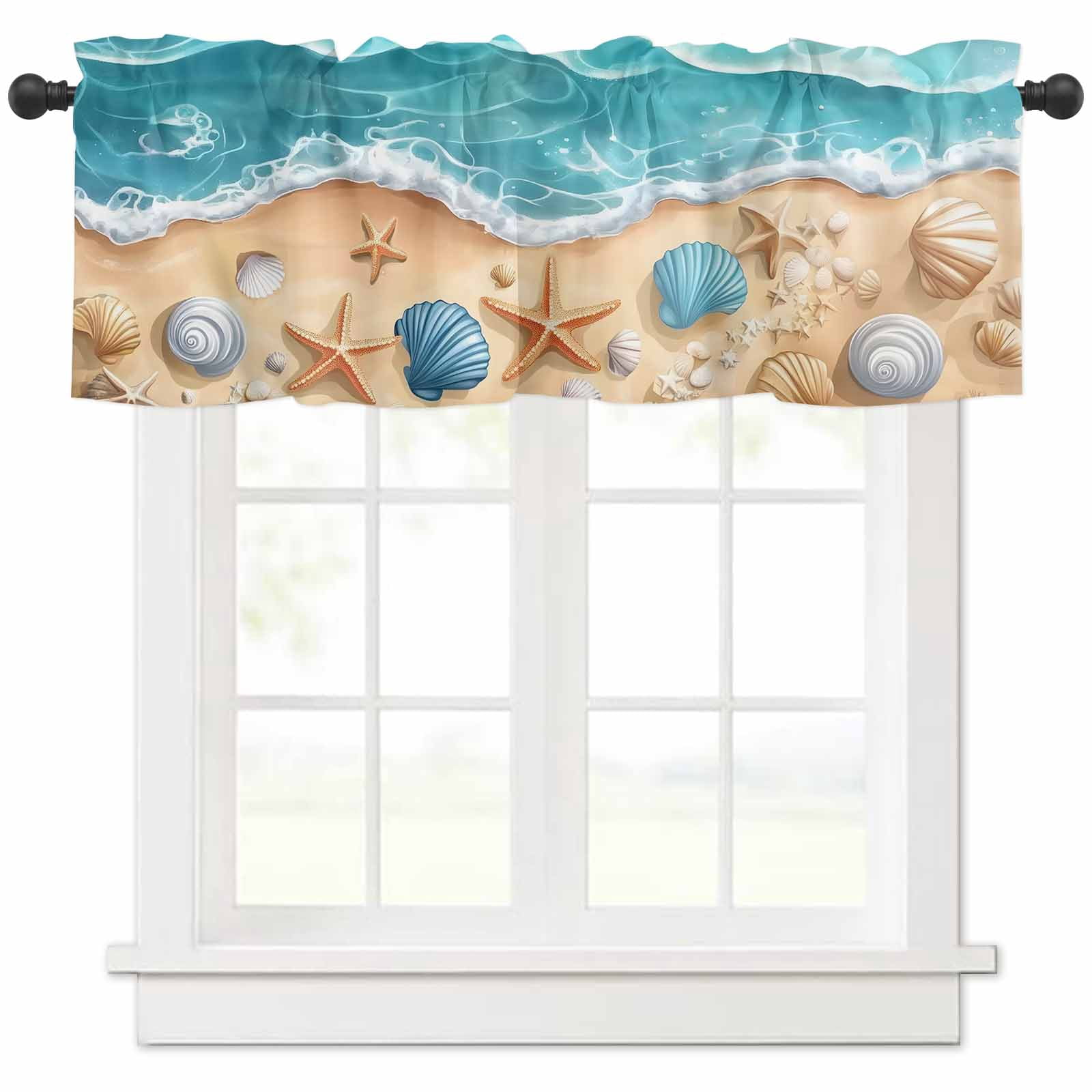 nqOlkjepod Geometric Coastal Farmhouse Short Window Curtain Valances ...