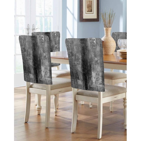 nqOlkjepod Gray Chair Covers Set of 4, Decorative Chair Back Cover, Retro Oil Painting Modern Abstract Art Aesthetics Dining Room Chair Slipcovers Removable Chair Protectors Covers for Party Banquet