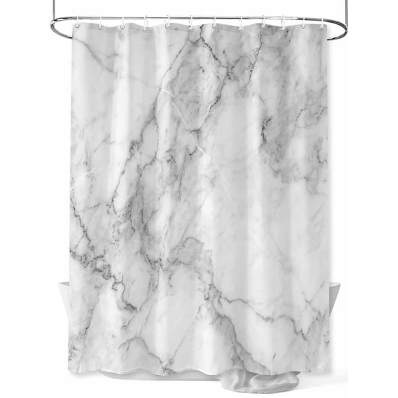 nqOlkjepod Gray Marble Shower Curtain, Waterproof Shower Curtains for Bathroom, Modern Simple Gradient Abstract Patterned Washable Fabric Bathtub Curtain Set Bath Decor with 12 Hooks 48"x72"