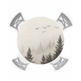 thumbnail image 1 of nqOlkjepod Gray Mist Forest Round Tablecloth, Fitted Table Cover with Elastic for 36"-44" Round Tables, Vintage Trees Birds Natural Landscape Table Cloth Outdoor Dinning Party Waterproof Tablecloths, 1 of 6