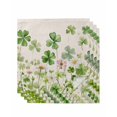 thumbnail image 1 of nqOlkjepod Green Lucky Clovers Cloth Napkins Set of 4 Reusable Dinner Napkins, Spring Floral Summer Botanical Cocktail Napkin Washable Table Napkins for Wedding/Holiday Party/Baby Shower 20"x20", 1 of 8