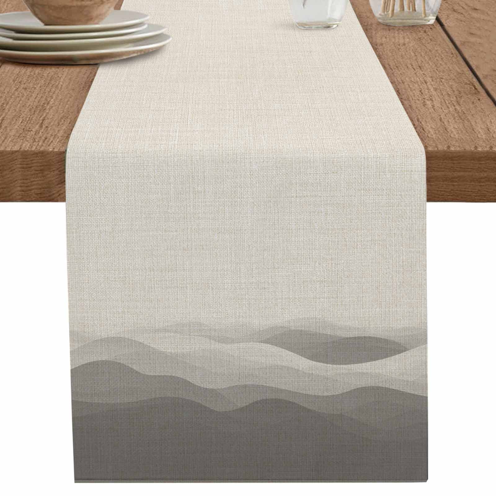 nqOlkjepod Grey Beige Ombre Table Runner 72 Inches Long Farmhouse Dress ...