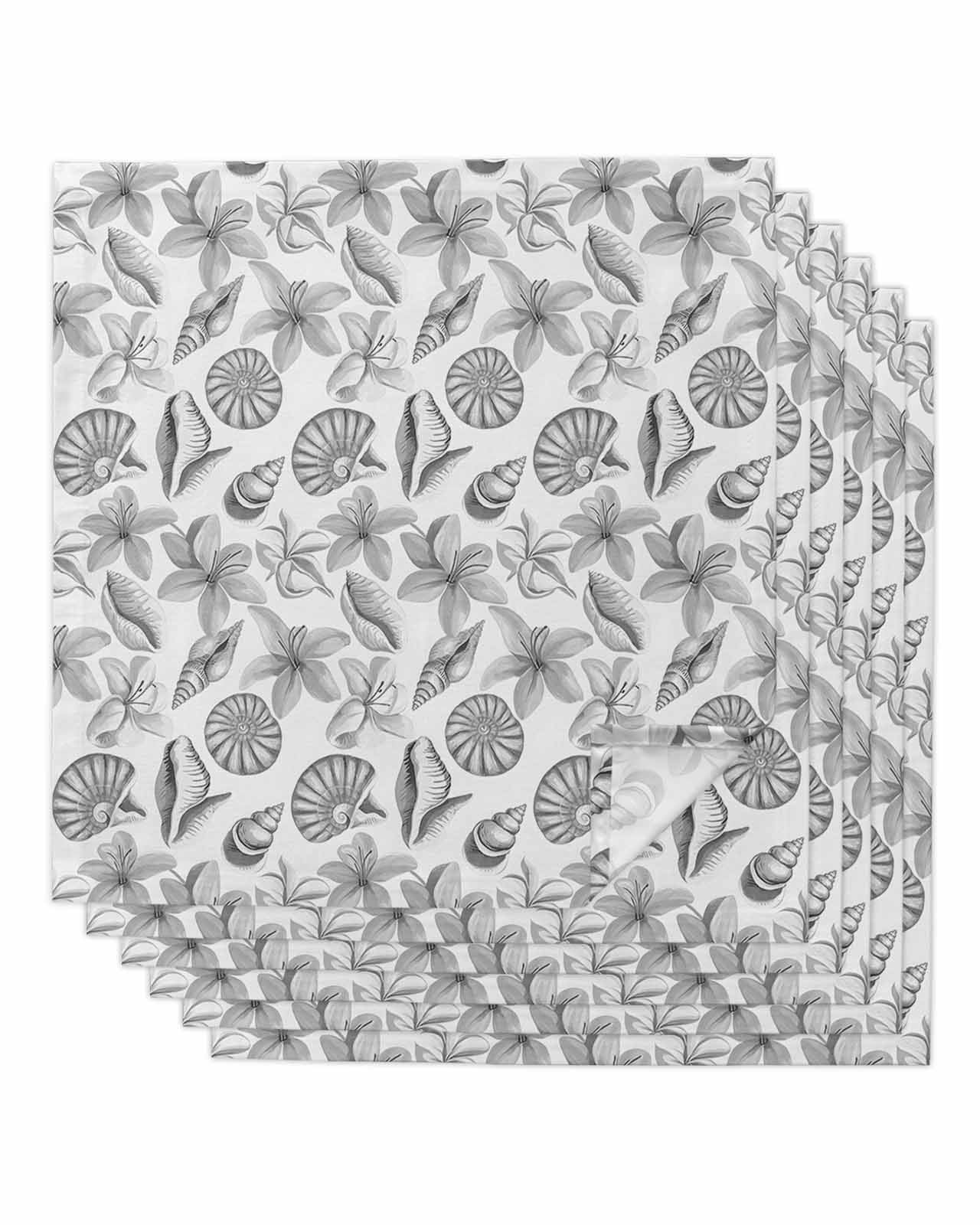 nqOlkjepod Grey Coastal Cloth Napkins Set of 6 Reusable Dinner Napkins ...