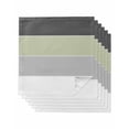 thumbnail image 1 of nqOlkjepod Grey Green Striped Cloth Napkins Set of 6 Reusable Dinner Napkins, Farmhouse Modern Cocktail Napkin Washable Table Napkins for Wedding/Holiday Party/Baby Shower 20"x20", 1 of 8