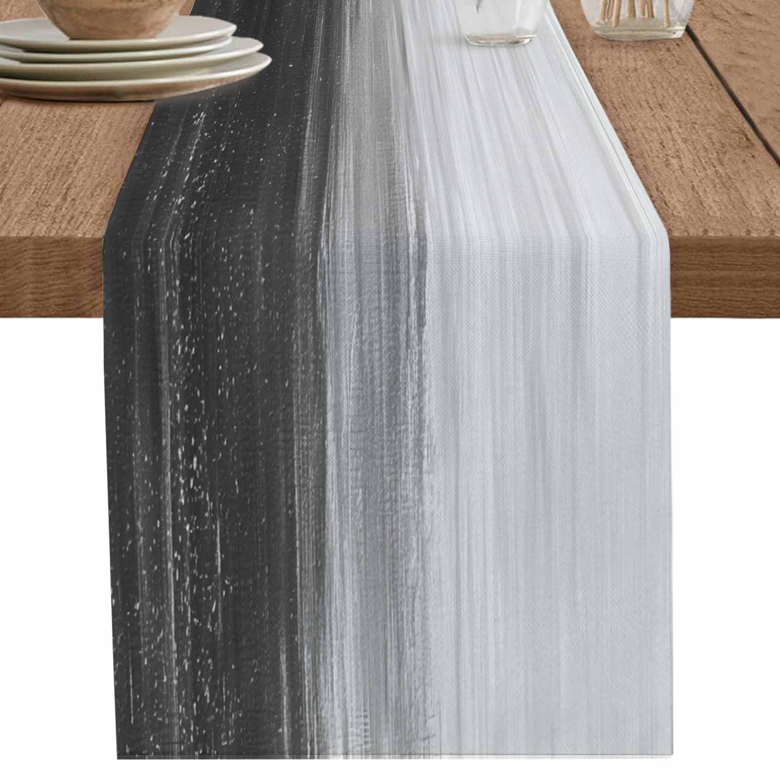 nqOlkjepod Grey Ombre Table Runner 72 Inches Long Farmhouse Dress ...