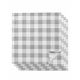 thumbnail image 1 of nqOlkjepod Grey Plaid Cloth Napkins Set of 4 Reusable Dinner Napkins, Gradient Geometric Buffalo White Checkered Cocktail Napkin Washable Table Napkins for Wedding/Holiday Party/Baby Shower 20"x20", 1 of 8