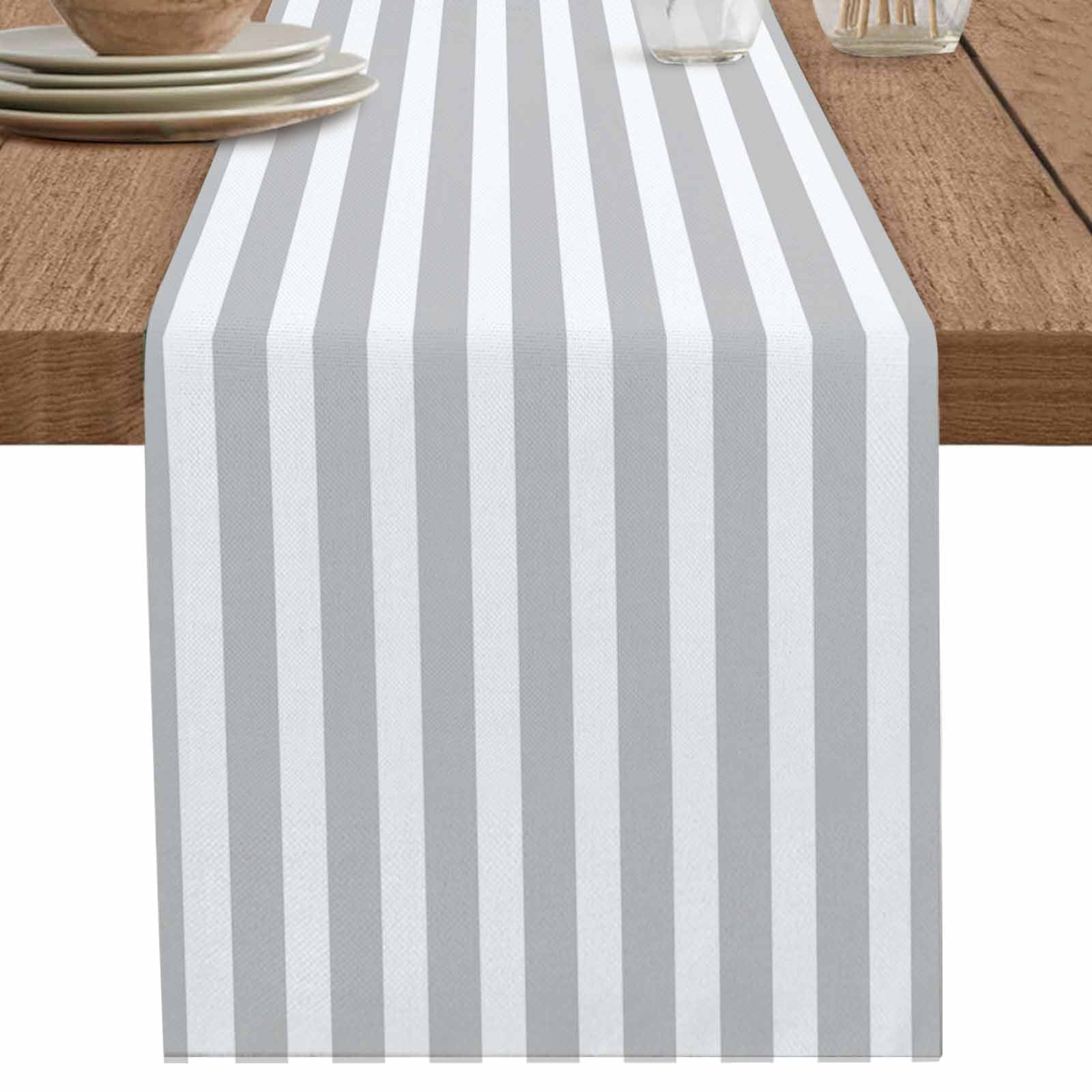 nqOlkjepod Grey Striped Table Runner 90 Inches Long Farmhouse Dress  Scarves, Modern Farmhouse Gray White Stripes Dining Tablerunner for Coffee  Table/Kitchen Island/Party Décor, 13\, image size:1600x1600