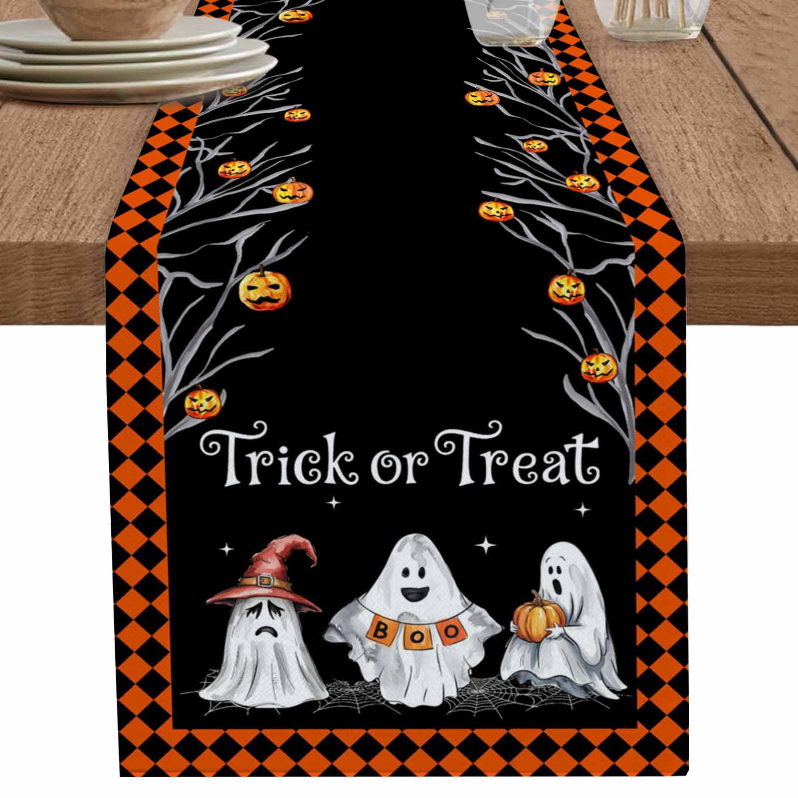 nqOlkjepod Halloween Ghost Table Runner 36 Inches Long Farmhouse Dress ...