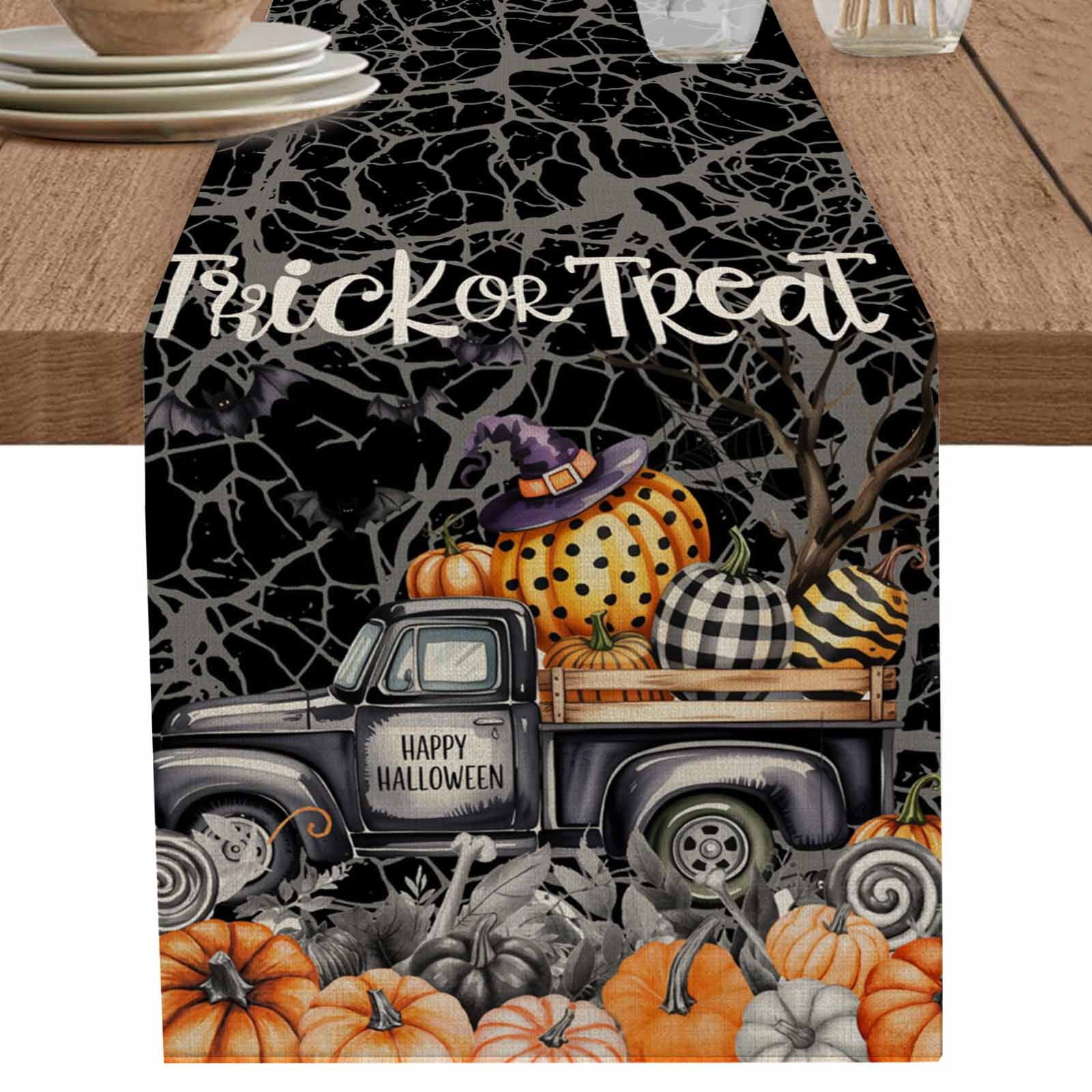 nqOlkjepod Halloween Table Runner 108 Inches Long Farmhouse Dress ...