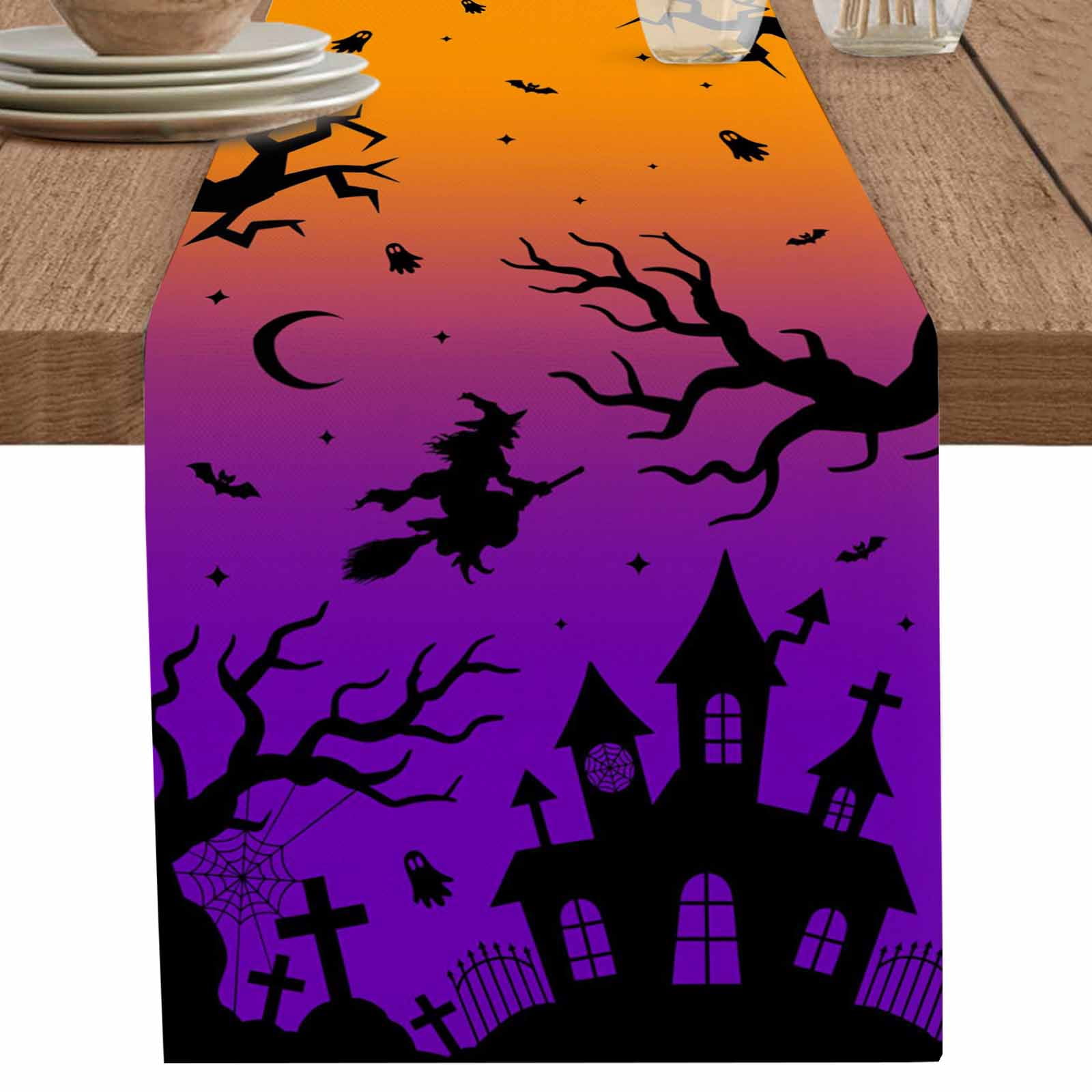 nqOlkjepod Halloween Table Runner 120 Inches Long Farmhouse Dress ...