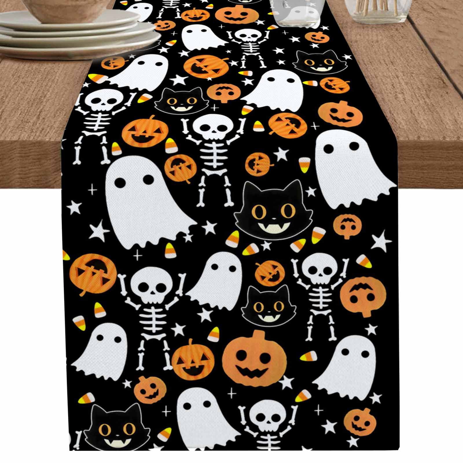 nqOlkjepod Halloween Table Runner 36 Inches Long Farmhouse Dress ...