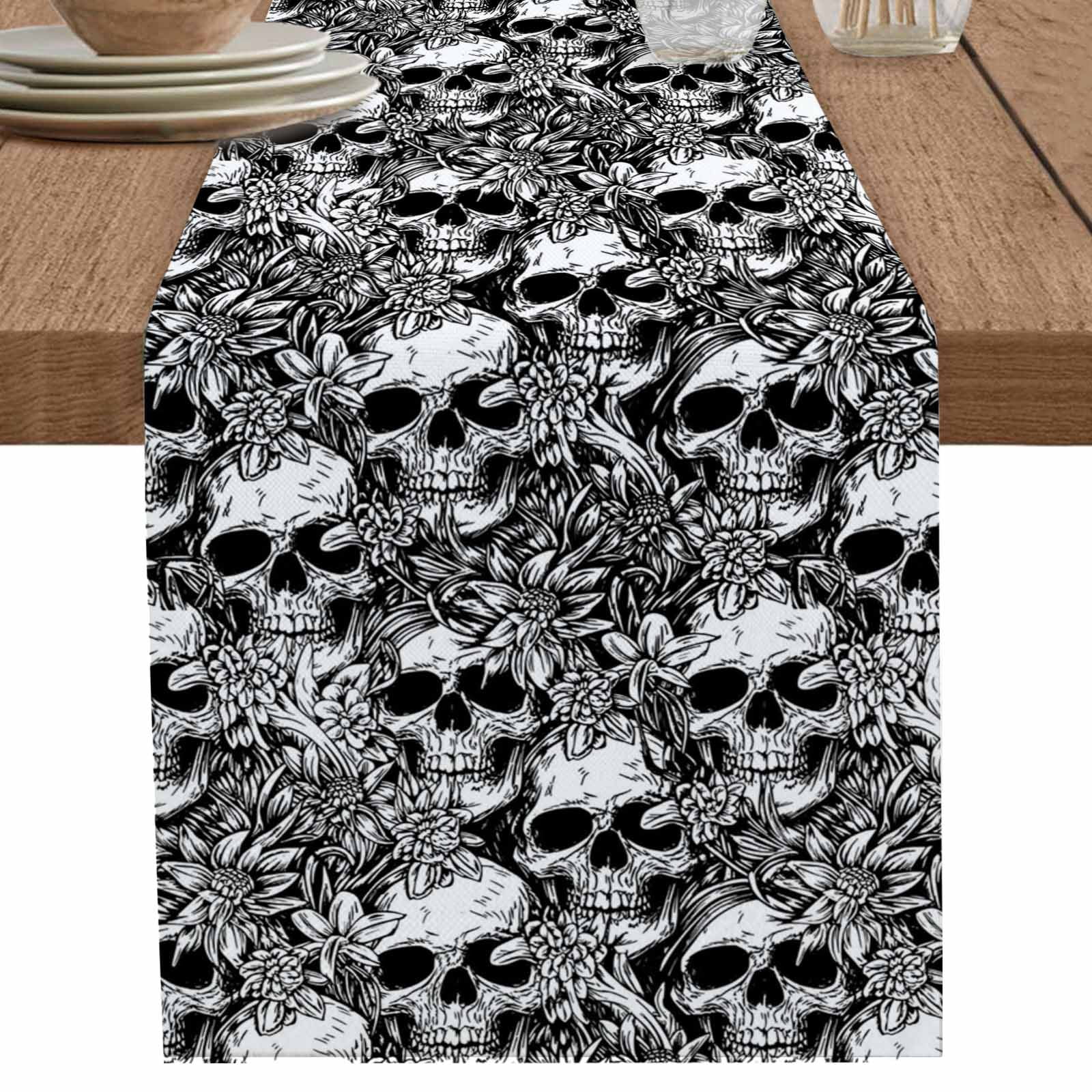 nqOlkjepod Halloween Table Runner 48 Inches Long Farmhouse Dress ...