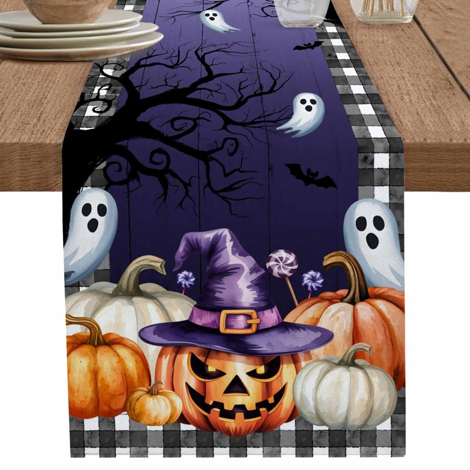 nqOlkjepod Halloween Table Runner 48 Inches Long Farmhouse Dress ...