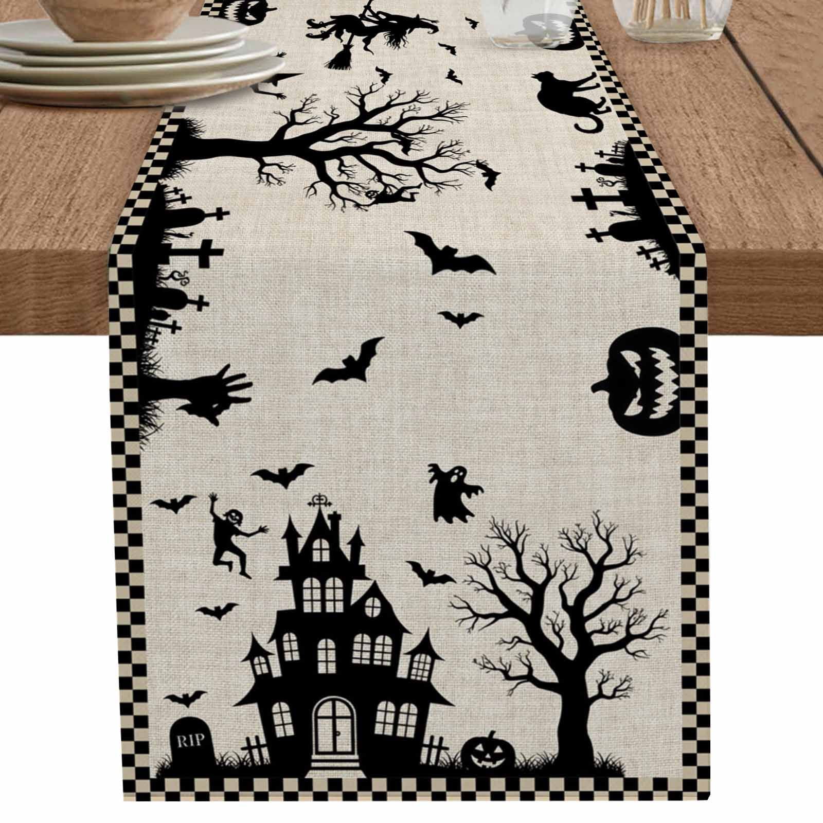 nqOlkjepod Halloween Table Runner 60 Inches Long Farmhouse Dress ...
