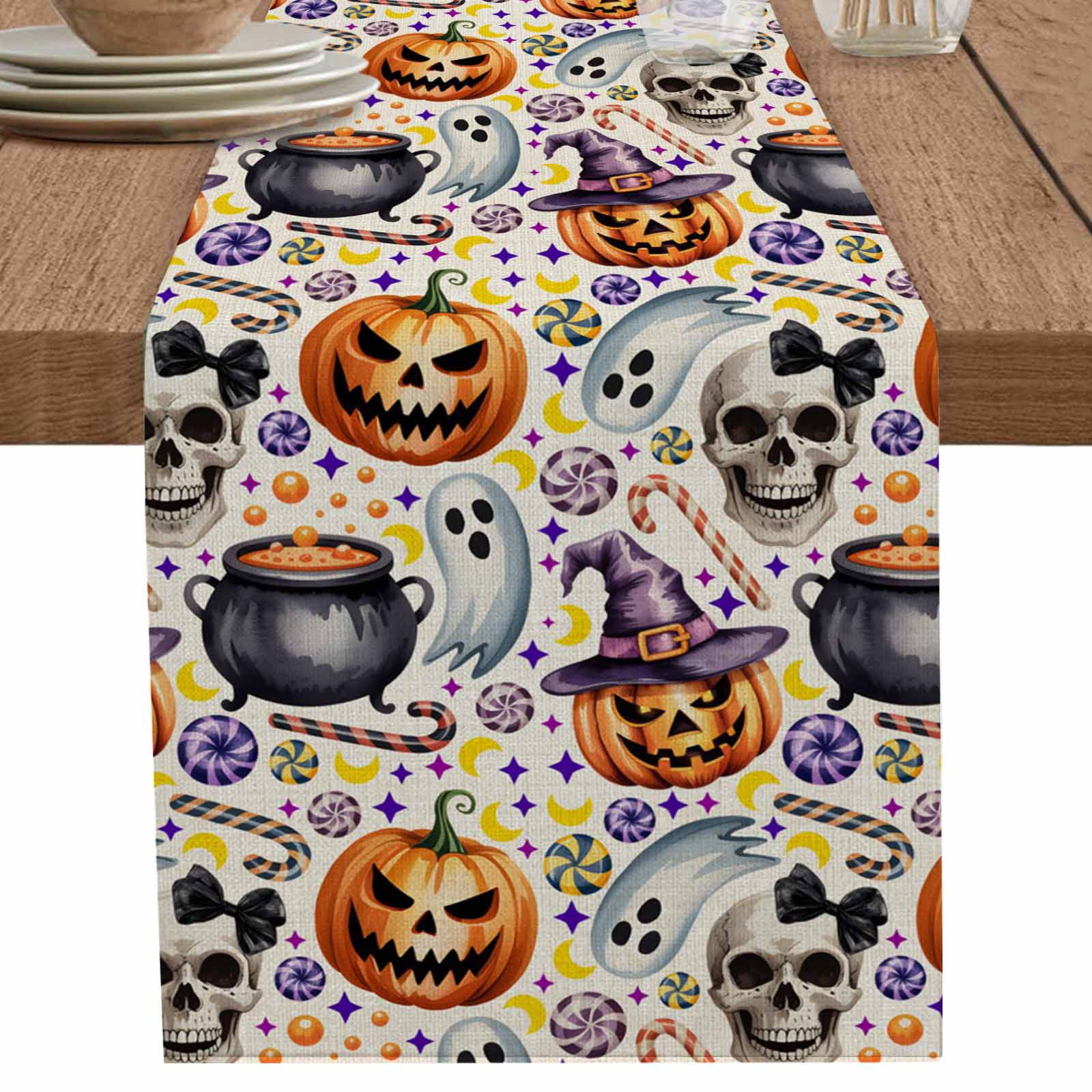 nqOlkjepod Halloween Table Runner 70 Inches Long Farmhouse Dress ...