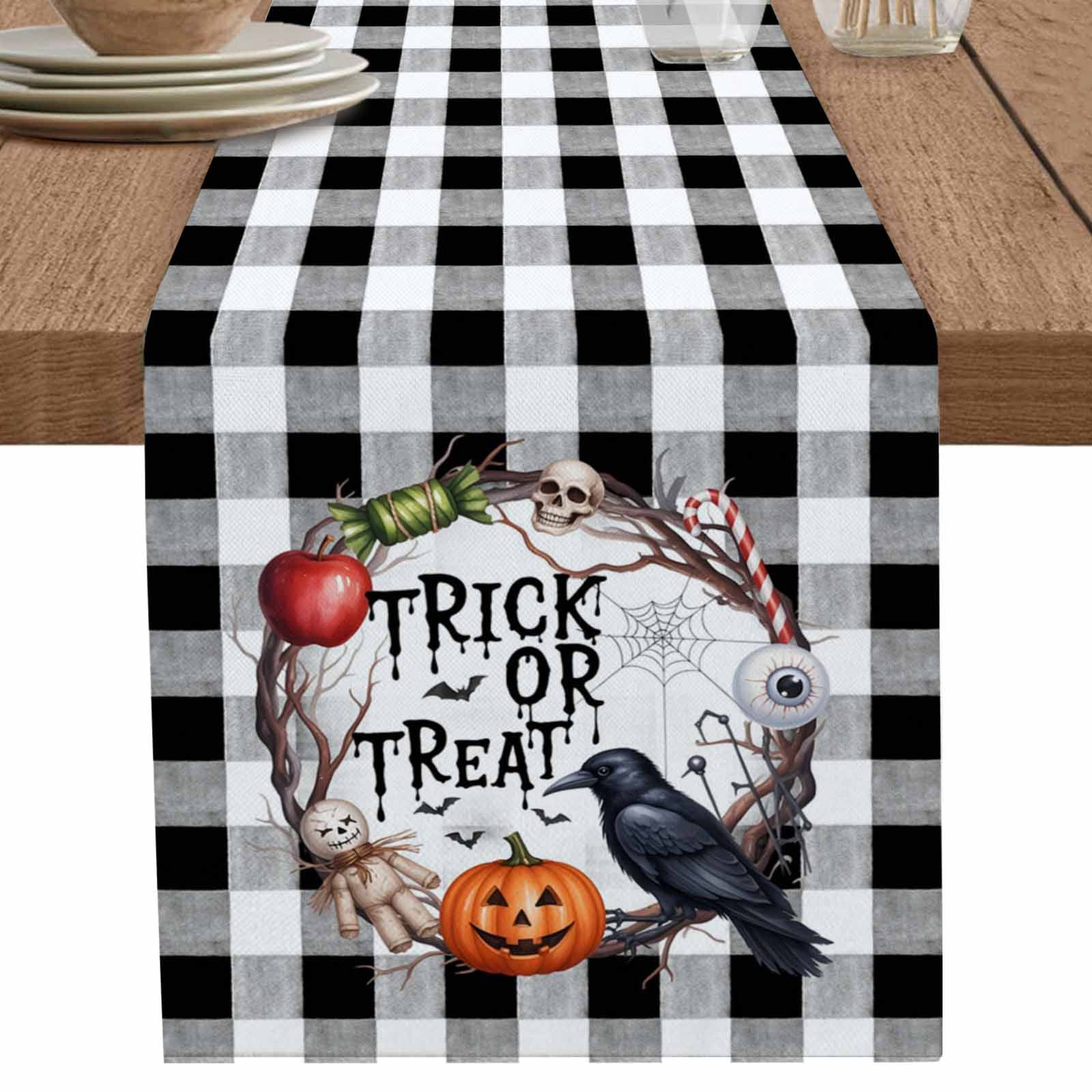 nqOlkjepod Halloween Table Runner 70 Inches Long Farmhouse Dress ...