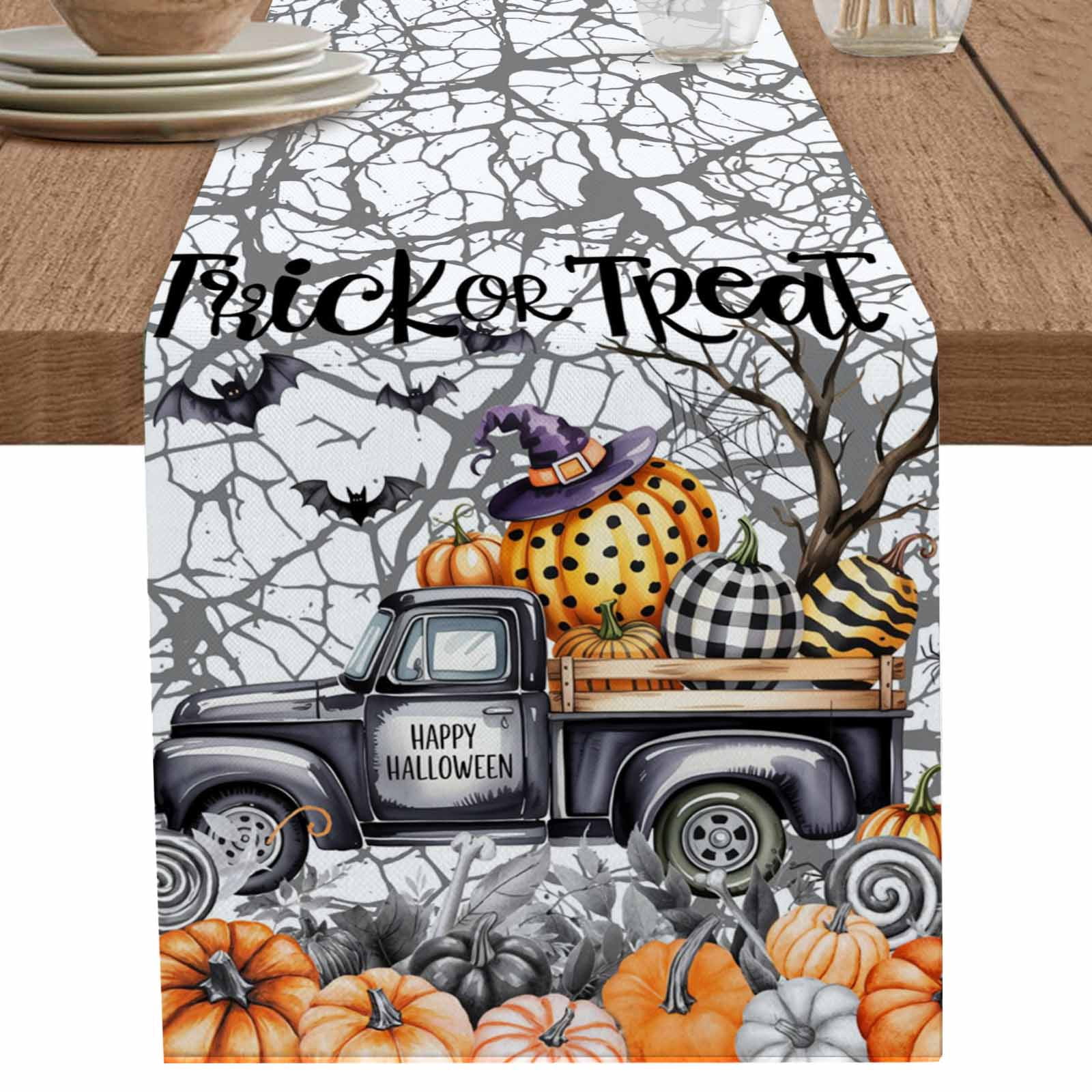 nqOlkjepod Halloween Table Runner 70 Inches Long Farmhouse Dress ...