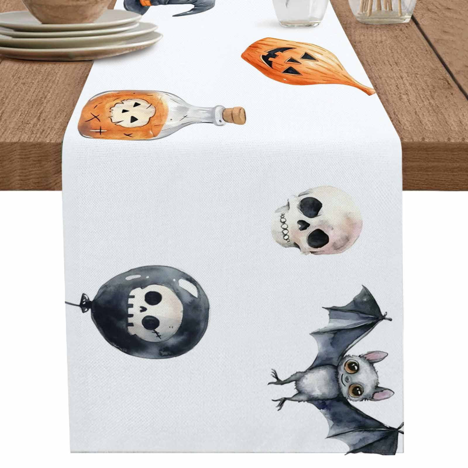 nqOlkjepod Halloween Table Runner 72 Inches Long Farmhouse Dress ...