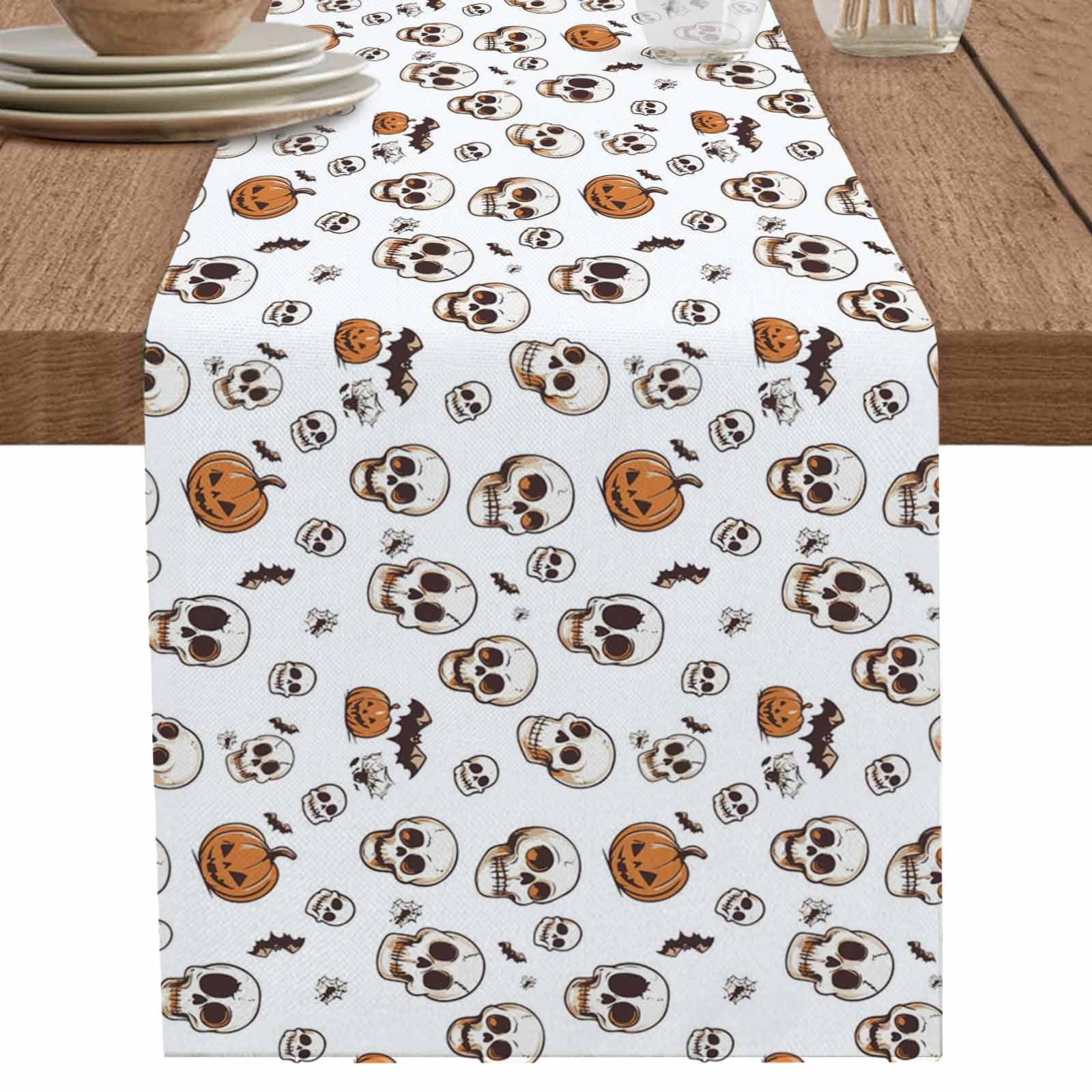 nqOlkjepod Halloween Table Runner 72 Inches Long Farmhouse Dress ...