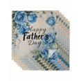 thumbnail image 1 of nqOlkjepod Happy Father's Day Cloth Napkins Set of 6 Reusable Dinner Napkins, Blue Spring Floral Vintage Cocktail Napkin Washable Table Napkins for Wedding/Holiday Party/Baby Shower 20"x20", 1 of 8