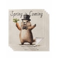 thumbnail image 1 of nqOlkjepod Happy Groundhog Day Cloth Napkins Set of 4 Reusable Dinner Napkins, Spring Party Pastoral Carrot Cocktail Napkin Washable Table Napkins for Wedding/Holiday Party/Baby Shower 20"x20", 1 of 8