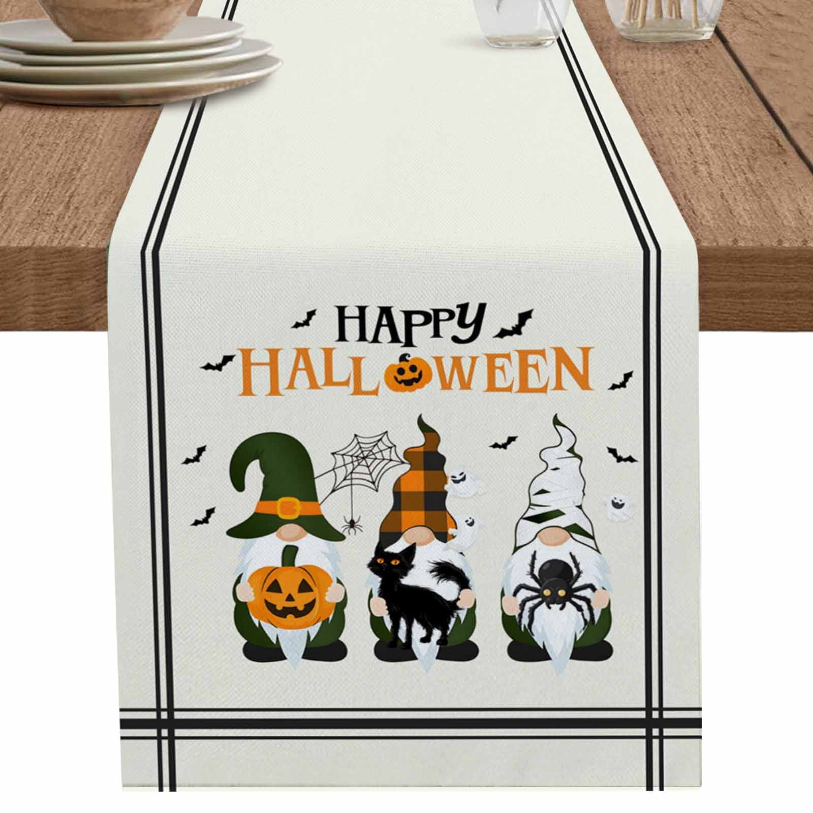 nqOlkjepod Happy Halloween Table Runner 108 Inches Long Farmhouse Dress ...