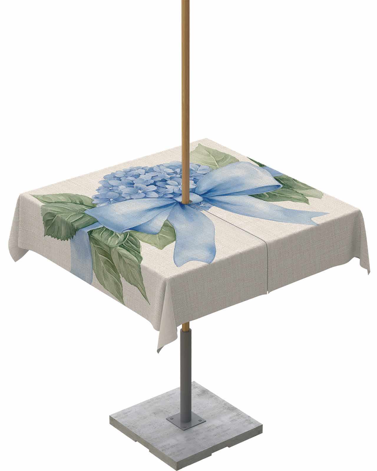 Blossom Floral Outdoor Tablecloth With Umbrella Hole and Zipper
