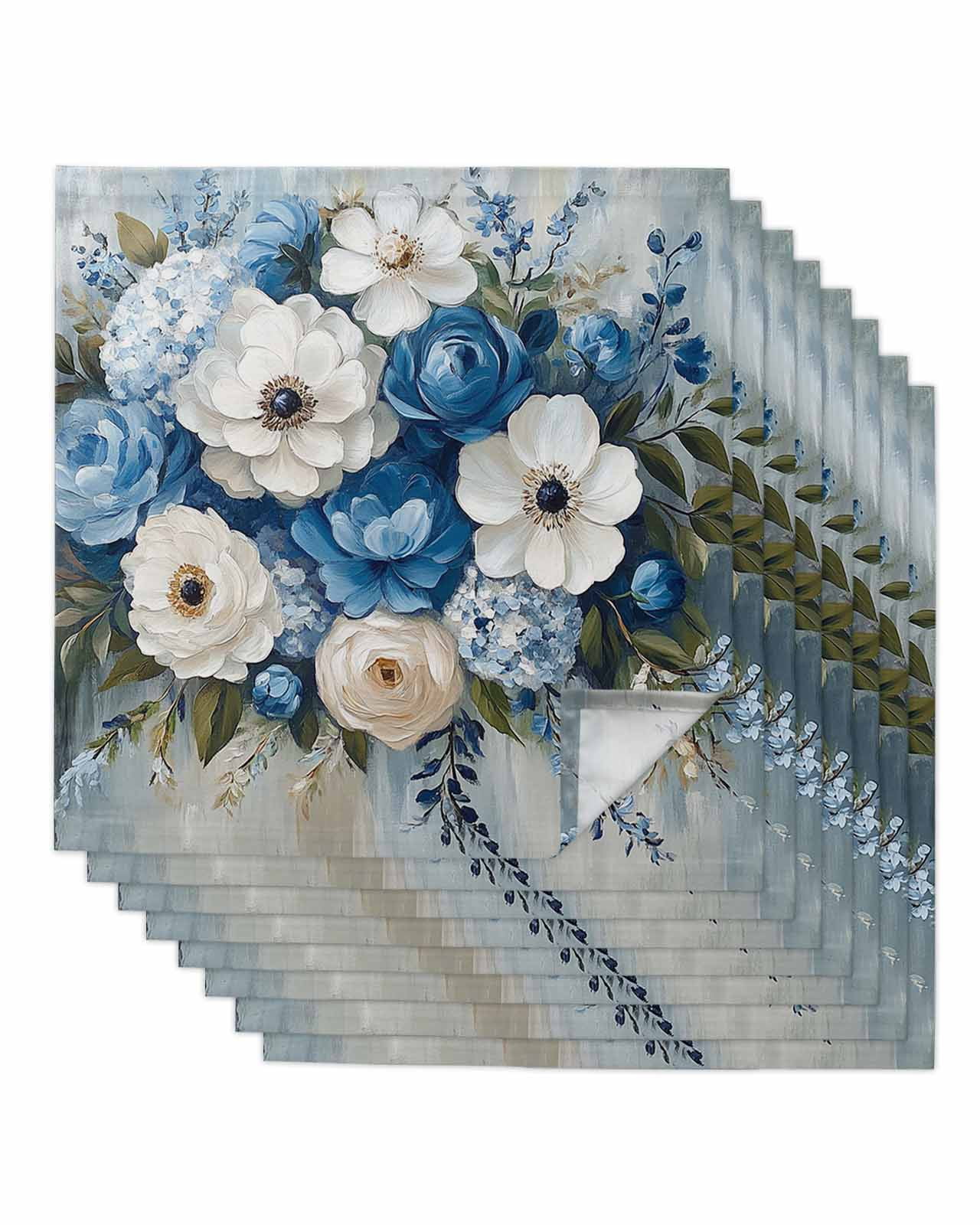 Blue Hydrangea Cloth Napkins Set