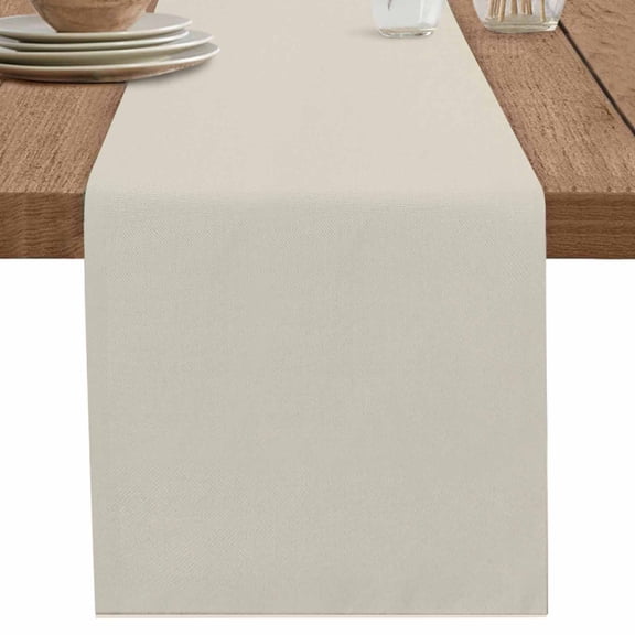 nqOlkjepod Ivory White Table Runner 36 Inches Long Farmhouse Dress Scarves, Modern Pure Ivory White Dining Tablerunner for Coffee Table/Kitchen Island/Party Décor, Small 13" x 36"