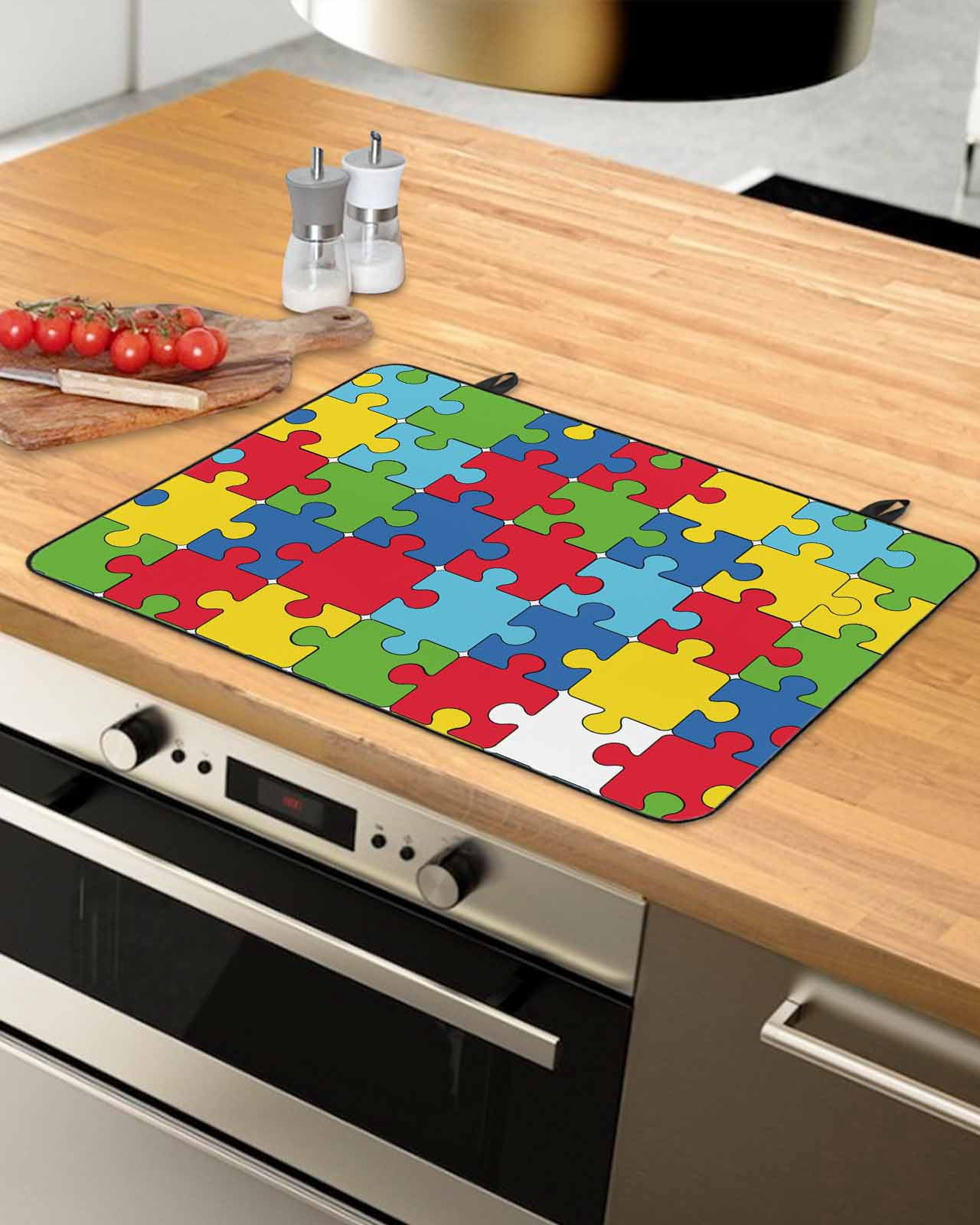 nqOlkjepod Large Induction Cooktop Protector Mat 24"x21", Colorful Geometric Stove Top Covers for Electric Stove, Cartoon Funny Abstract Texture Stove Burner Cover Mats, Glass Top Stove Cover
