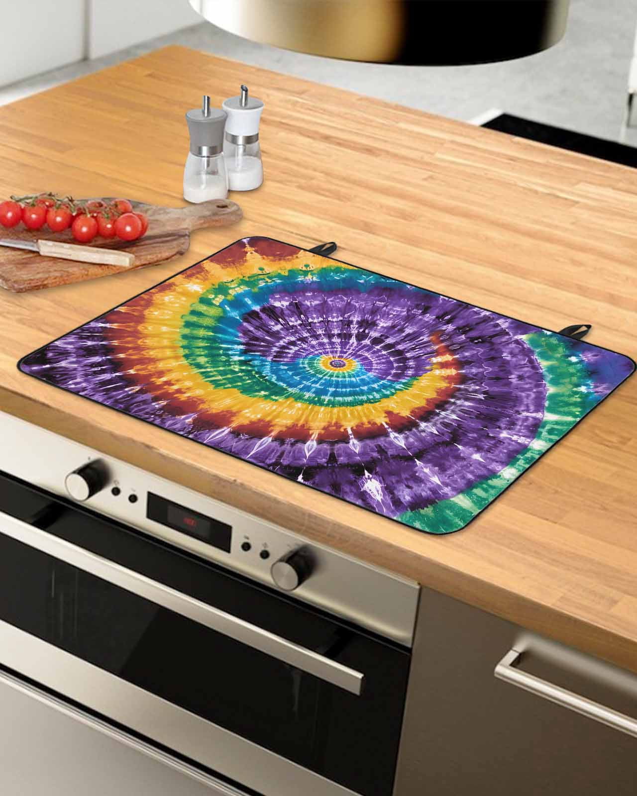nqOlkjepod Large Induction Cooktop Protector Mat 24"x21", Colorful Stove Top Covers for Electric Stove, Ethnic Geometric Modern Abstract Art Decorative Stove Burner Cover Mats, Glass Top Stove Cover