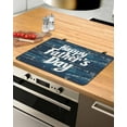 thumbnail image 1 of nqOlkjepod Large Induction Cooktop Protector Mat 24"x21", Happy Father's Day Stove Top Covers for Electric Stove, Dark Blue Shabby Graffiti Decorative Stove Burner Cover Mats, Glass Top Stove Cover, 1 of 8