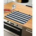 thumbnail image 1 of nqOlkjepod Large Induction Cooktop Protector Mat 24"x21", Navy Blue Grey Striped Stove Top Covers for Electric Stove, Farmhouse Stripes Minimalist Stove Burner Cover Mats, Glass Top Stove Cover, 1 of 8