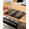 thumbnail image 1 of nqOlkjepod Large Induction Cooktop Protector Mat 28.5"x20.5", Black Brown Board Stove Top Covers for Electric Stove, Vintage Chic Shabby Wooden Grain Stove Burner Cover Mats, Glass Top Stove Cover, 1 of 8